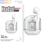 New Mini Transparent Wireless Bluetooth Headset Digital Display ENC Noise Reduction True Wireless Sports Music