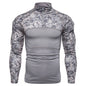 Men's Camouflage Long Sleeve Zipper Pocket T-Shirt