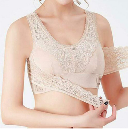 Beautiful back lace bra gathered to receive the milk adjustment type on the traceless thin bra without rims underwear female large size