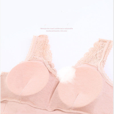 Beautiful back lace bra gathered to receive the milk adjustment type on the traceless thin bra without rims underwear female large size