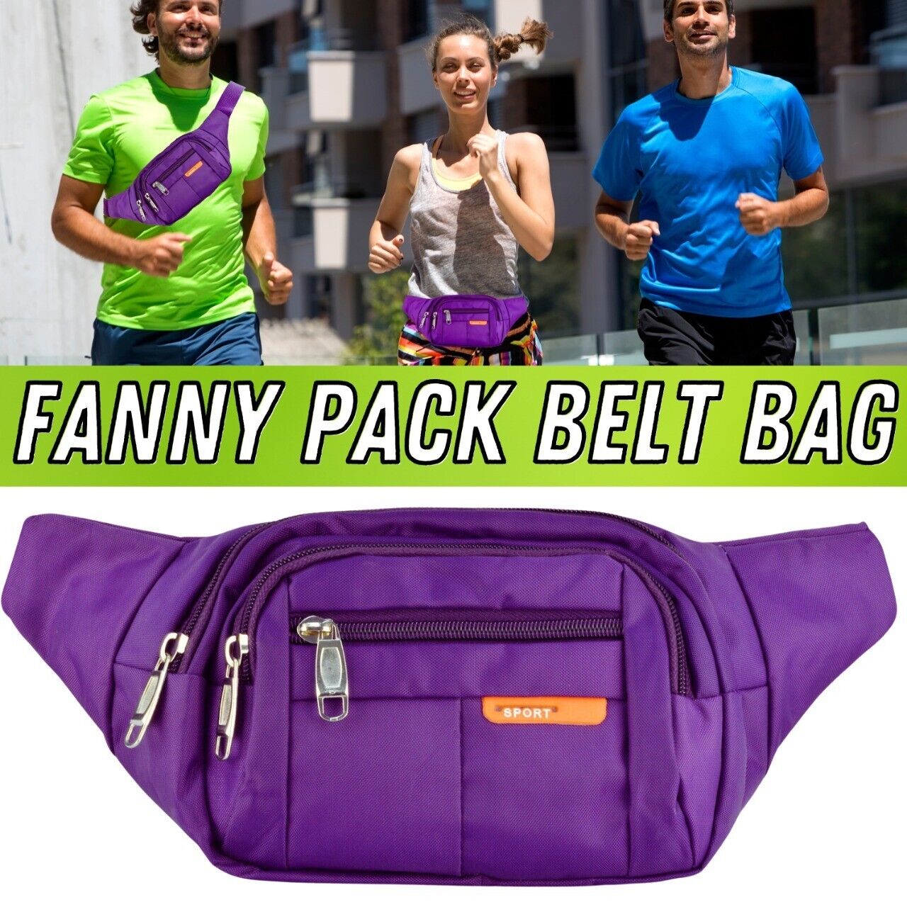 Men Women Fanny Pack Belt Waist Bag Cross Body Sling Shoulder Travel Sport Pouch