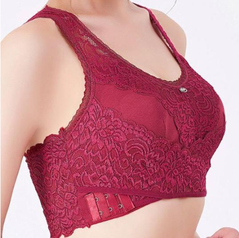 No steel ring underwear shockproof vest-style front buckle anti-sagging outside expansion girl gathered sleep bra without trace wrapped chest