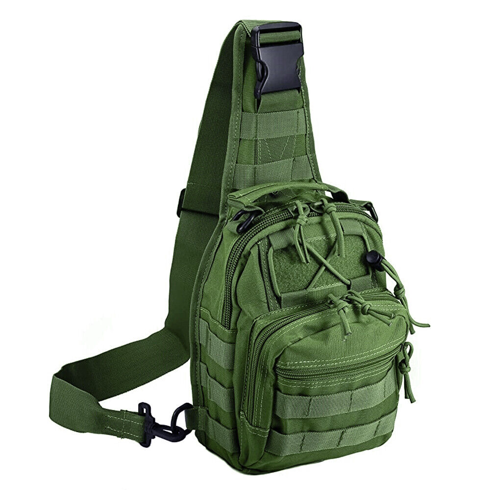 Men Backpack Molle Tactical Sling Chest Pack Shoulder Bag Outdoor Hiking Travel