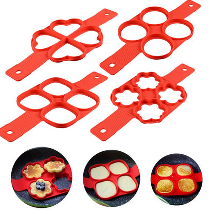 Silicone Non Stick Fantastic Egg Pancake Maker Ring Kitchen Baking Omelet Molds Flip Cooker Egg Ring Mold