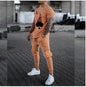 Retro Printing Suit Men's Trousers Casual Pants T-shirt