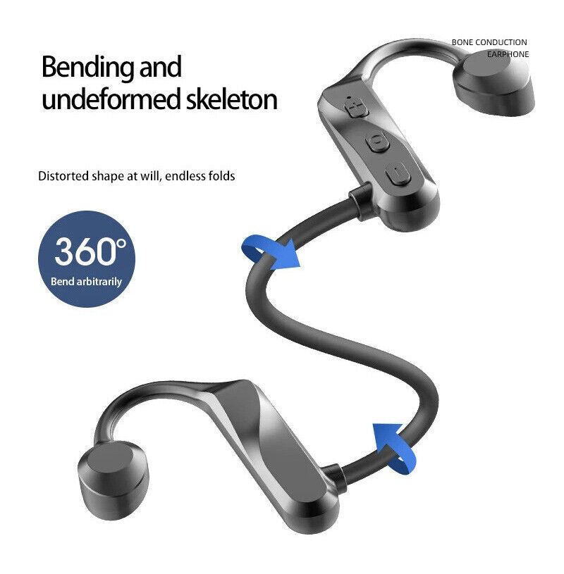 Bone Conduction Bluetooth Earphones Wireless Headset Sport Headphones Waterproof