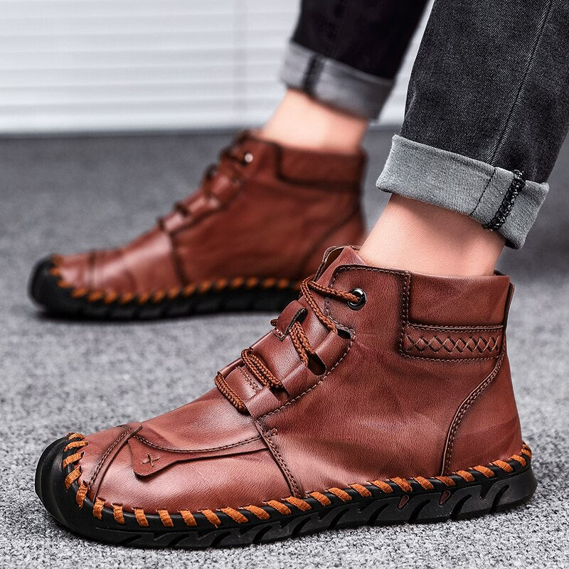 Leather shoes leather men casual shoes