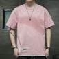 Ripped T-shirt Ins Super Fire Harbor Style Ruan Handsome Round Neck Half Sleeve