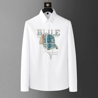 Trendy European Goods Rhinestone Shirt For Men