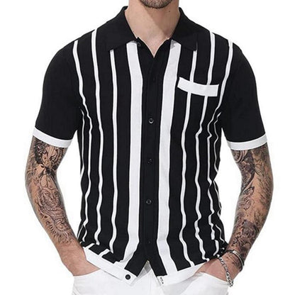 Summer Black Striped Sweater For Men