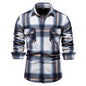 Men's Fashion Plaid Long Sleeve Shirt Top