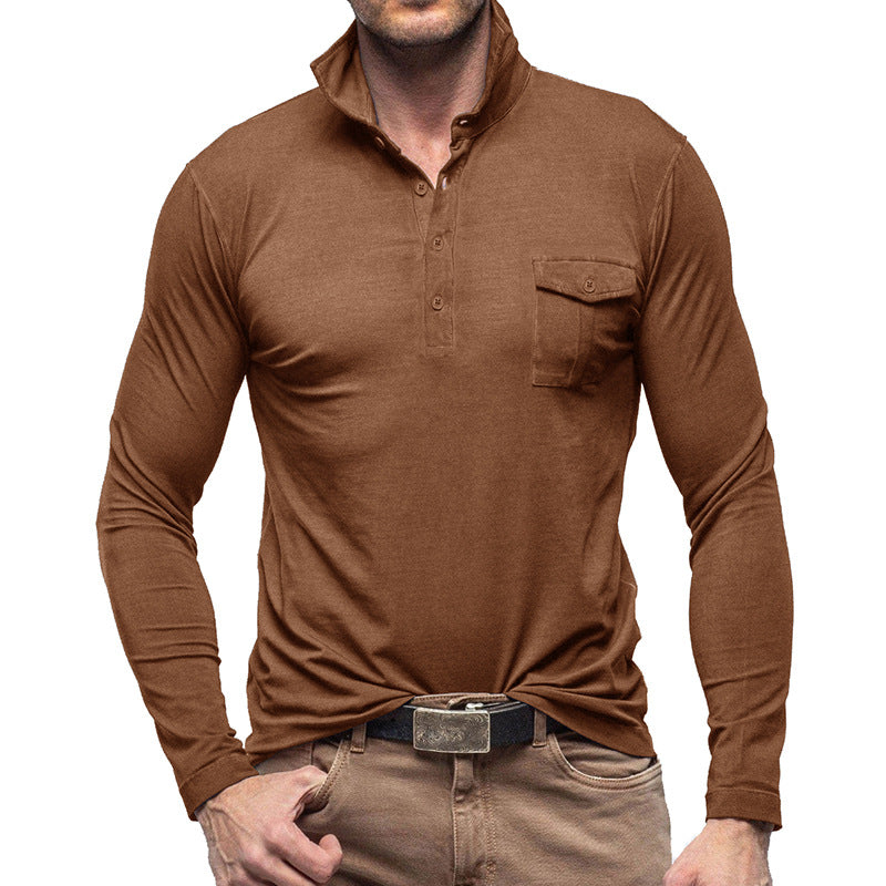 Outdoor Autumn And Winter New Polo Collar European And American Men's T-shirt