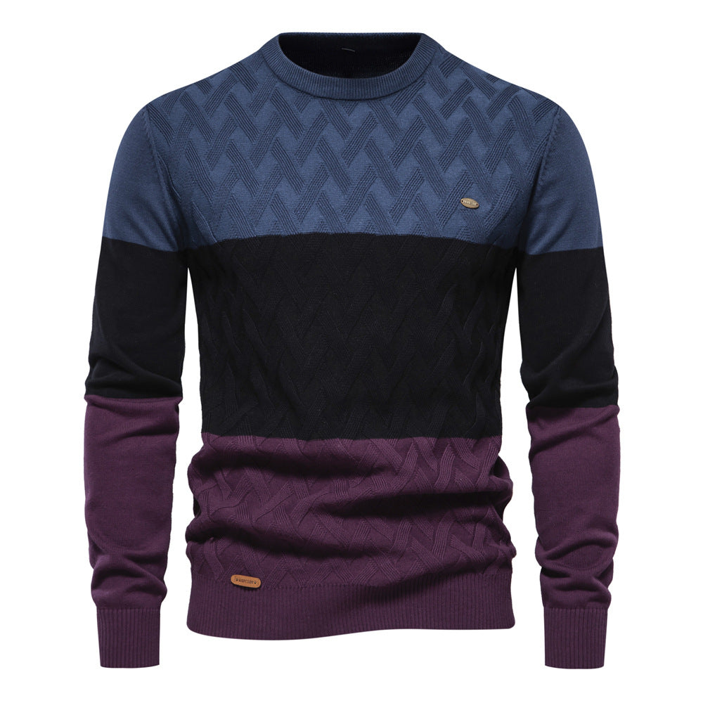 Men's Fashion Slim Round Neck Men's All-matching Sweater