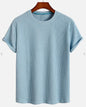 Men's Fashion Solid Color Loose Round Neck T-shirt