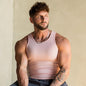 Men's Summer Knitted Ice Silk Rib Fitness Sports Casual Slim Vest