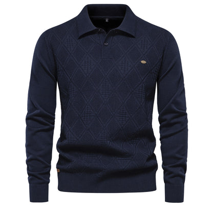 Men's Fashion Slim Lapel Knitted Sweater