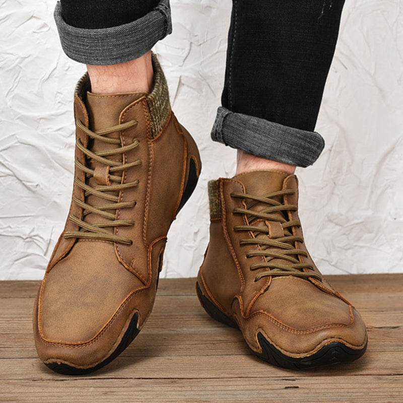 Men Ankle Boots High Top High Quality Flats Shoes