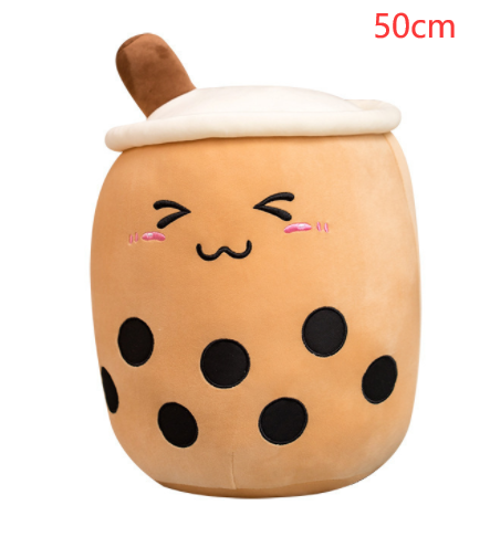 Cute Fruit Drink Plush Stuffed Soft Strawberry Milk Tea Plush Boba Tea Cup Toy Bubble Tea Pillow Cushion Kids Gift