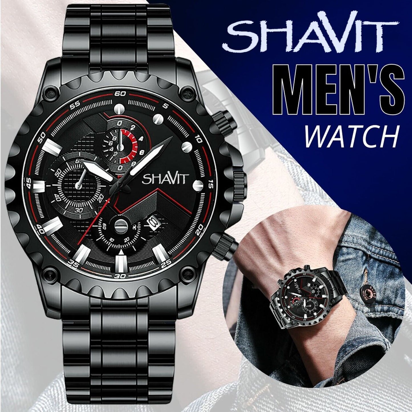 Fashion Men's Sports Watch Stainless Steel Analog Quartz Wristwatch For MEN