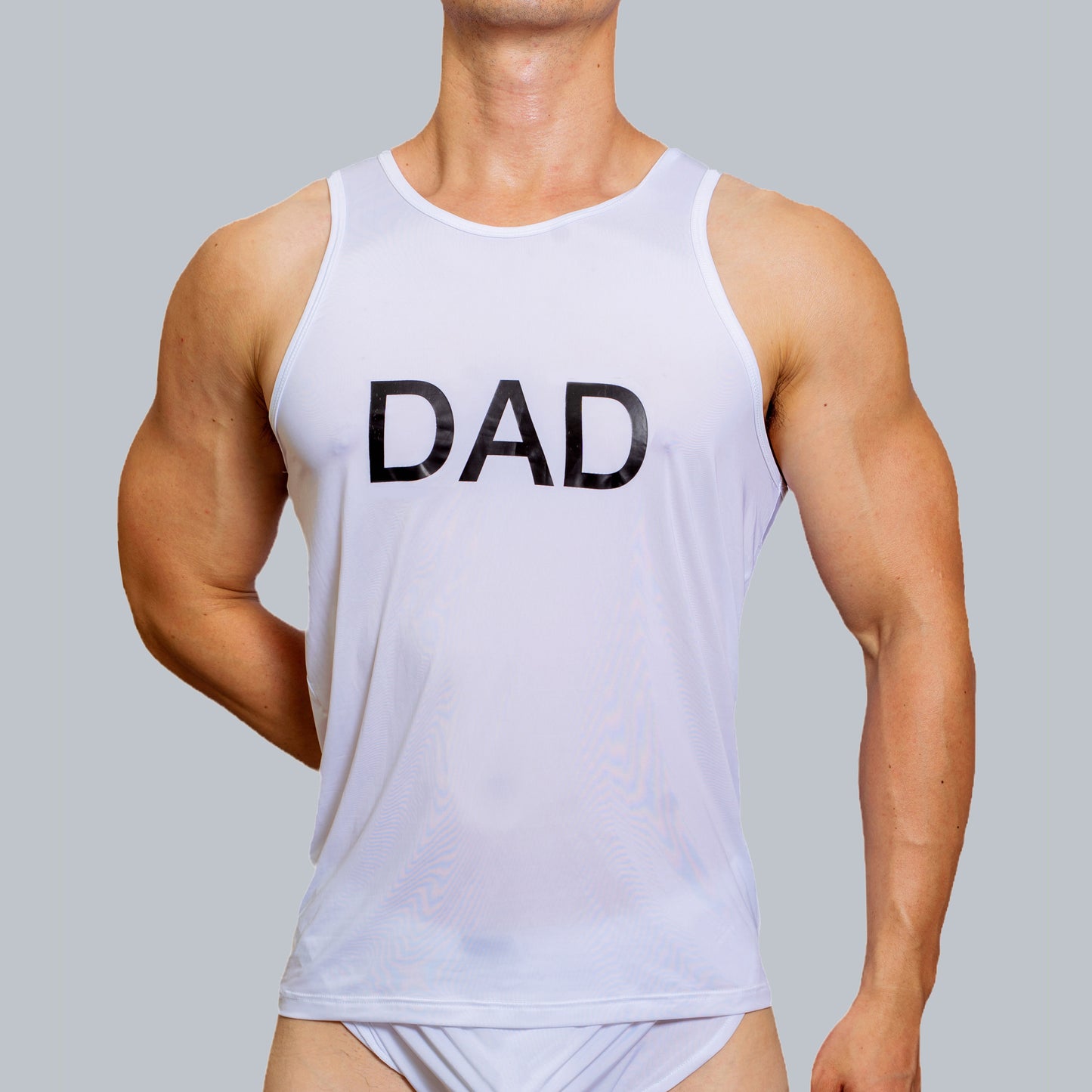 Boys Transparent Ice Silk Thin Smooth Quick-drying DAD Letter Vest