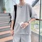 Summer Half Sleeves T-shirt Shorts New Two-piece Suit Casual Simple Men's Clothing