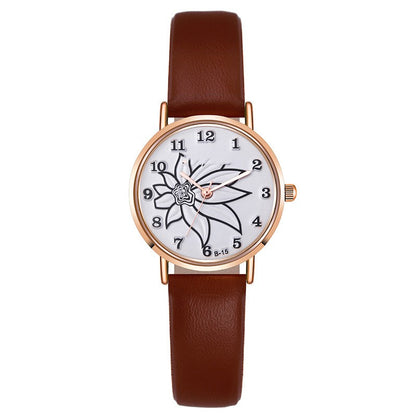 Digital Leather Belt Women's Casual Quartz Watch