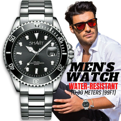 Men's Watch Classic Stainless Steel Quartz Luxury Wristwatch Relojes De Hombre