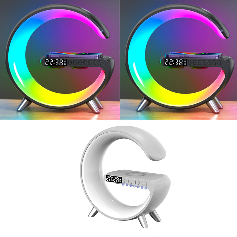 2023 New Intelligent G Shaped LED Lamp Bluetooth Speake Wireless Charger Atmosphere Lamp App Control For Bedroom Home Decor