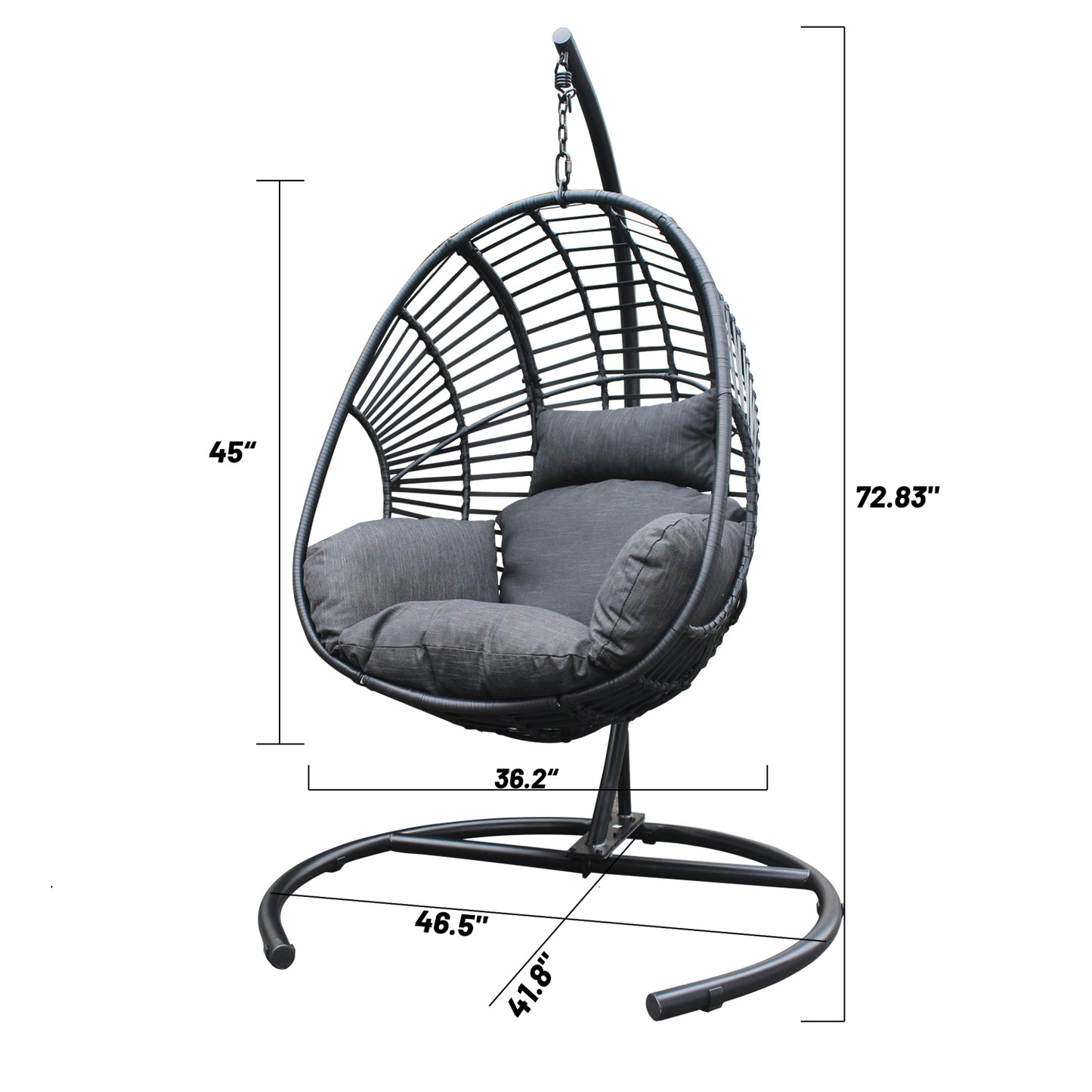 Outdoor wicker swing egg chair seat-Black(not for sale)