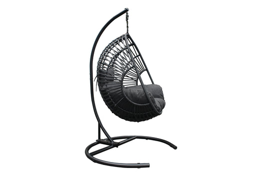 Outdoor wicker swing egg chair seat-Black(not for sale)