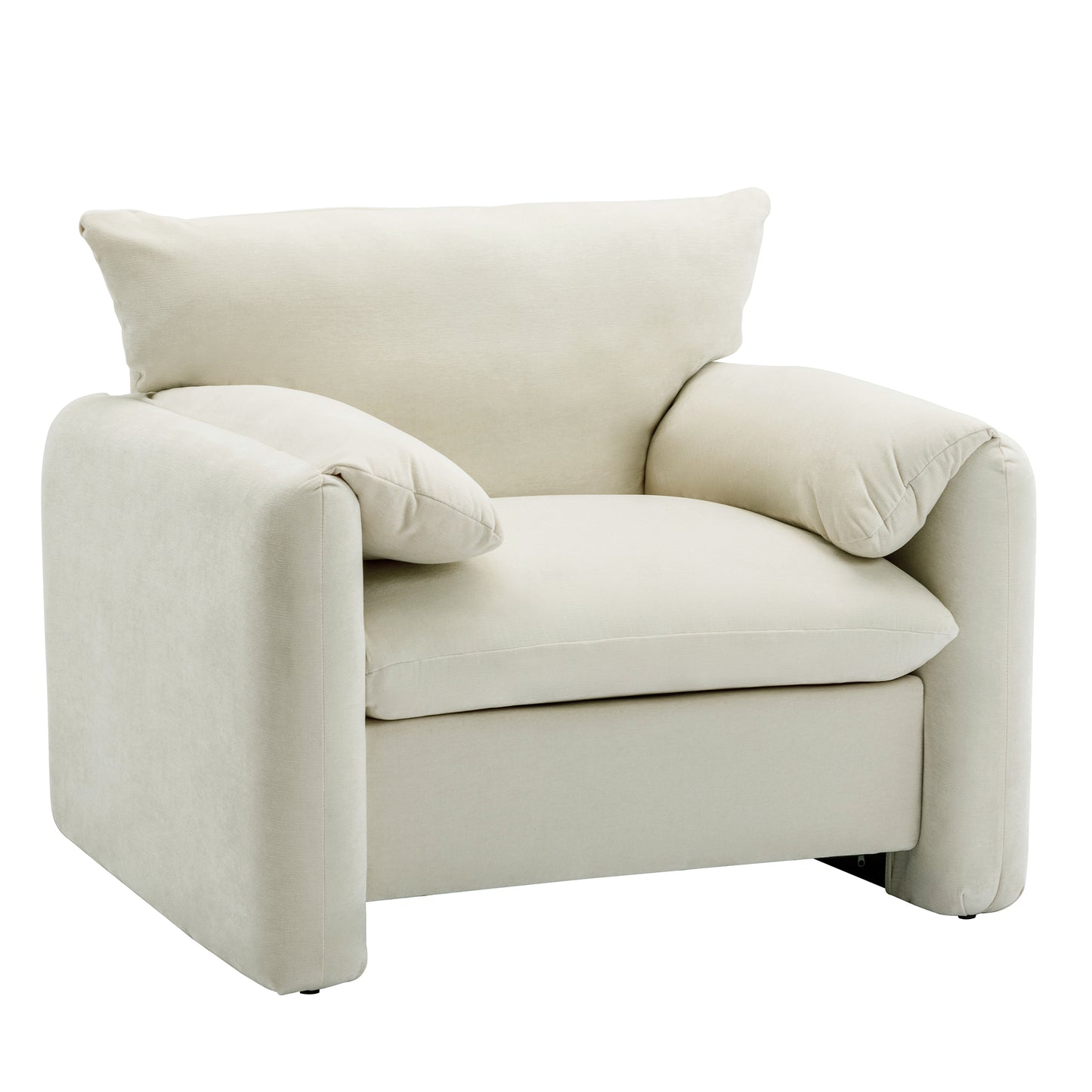 Modern Style Chenille Oversized Armchair Accent Chair Single Sofa Lounge Chair 38.6&#039;&#039; W for Living Room, Bedroom,Cream