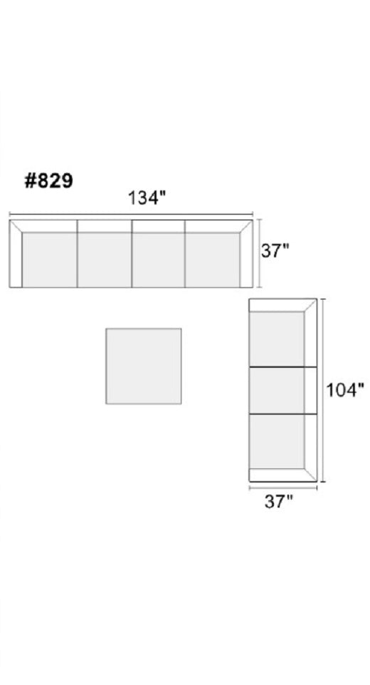 Living Room Furniture Grey Chenille Modular Sofa Set 8pc Set Large Family Sofa Modern Couch 4x Corner Wedge 3x Armless Chairs and 1x Ottoman Plywood