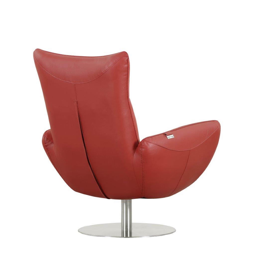 Global United Modern Genuine Italian Leather Upholstered Chair