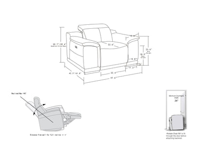 Global United Genuine Italian Leather Power Reclining Chair