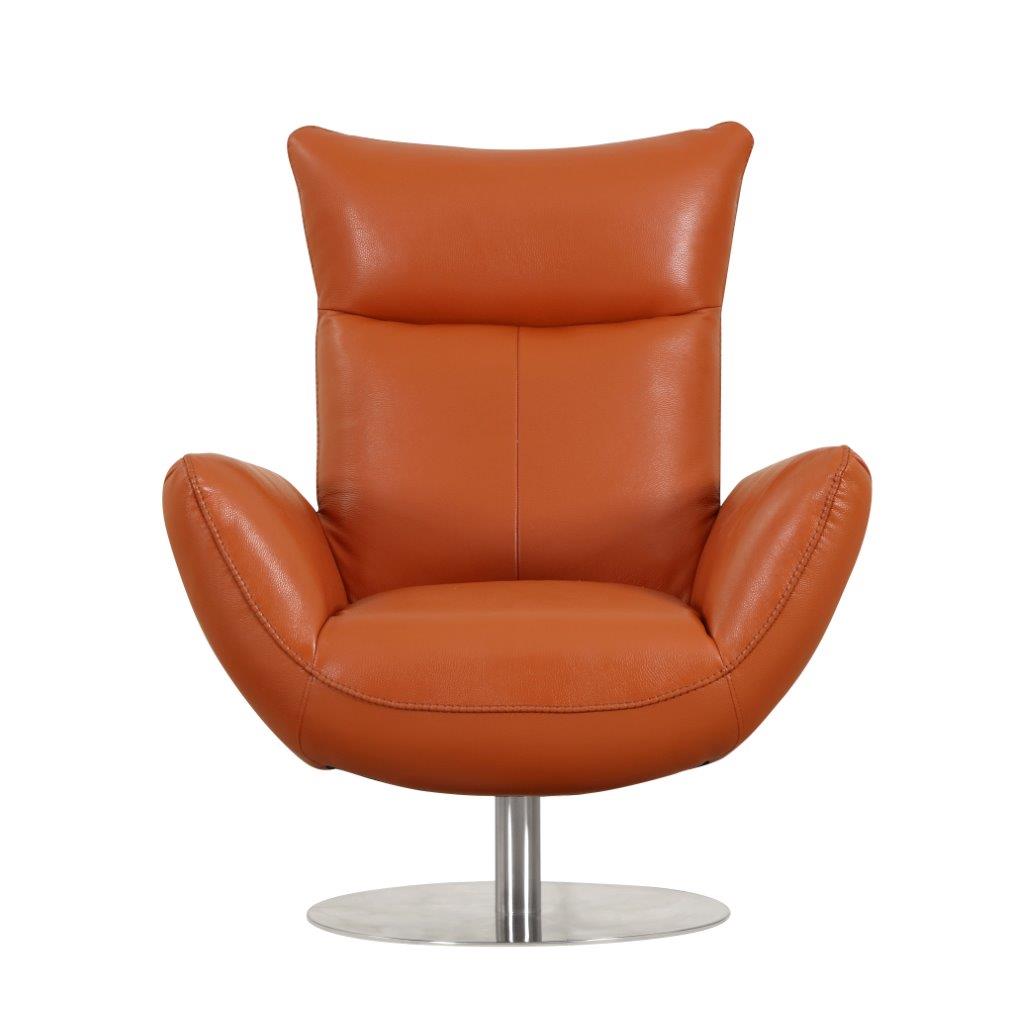 Global United 22&quot; Modern Genuine Italian Leather Lounge Chair