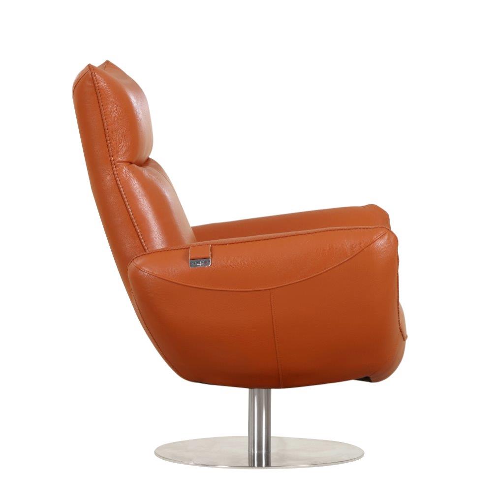 Global United 22&quot; Modern Genuine Italian Leather Lounge Chair