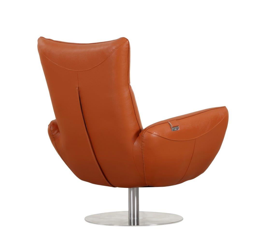 Global United 22&quot; Modern Genuine Italian Leather Lounge Chair