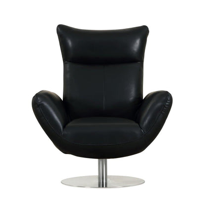 Global United 22&quot; Modern Genuine Italian Leather Lounge Chair