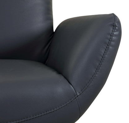 Global United 22&quot; Modern Genuine Italian Leather Lounge Chair