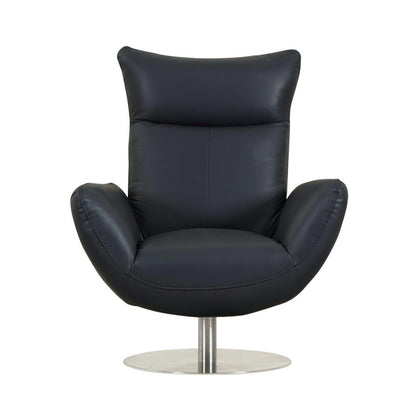 Global United 22&quot; Modern Genuine Italian Leather Lounge Chair