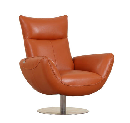 Global United 22&quot; Modern Genuine Italian Leather Lounge Chair