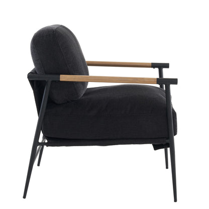 Leisure chair lounge chair velvet Black color