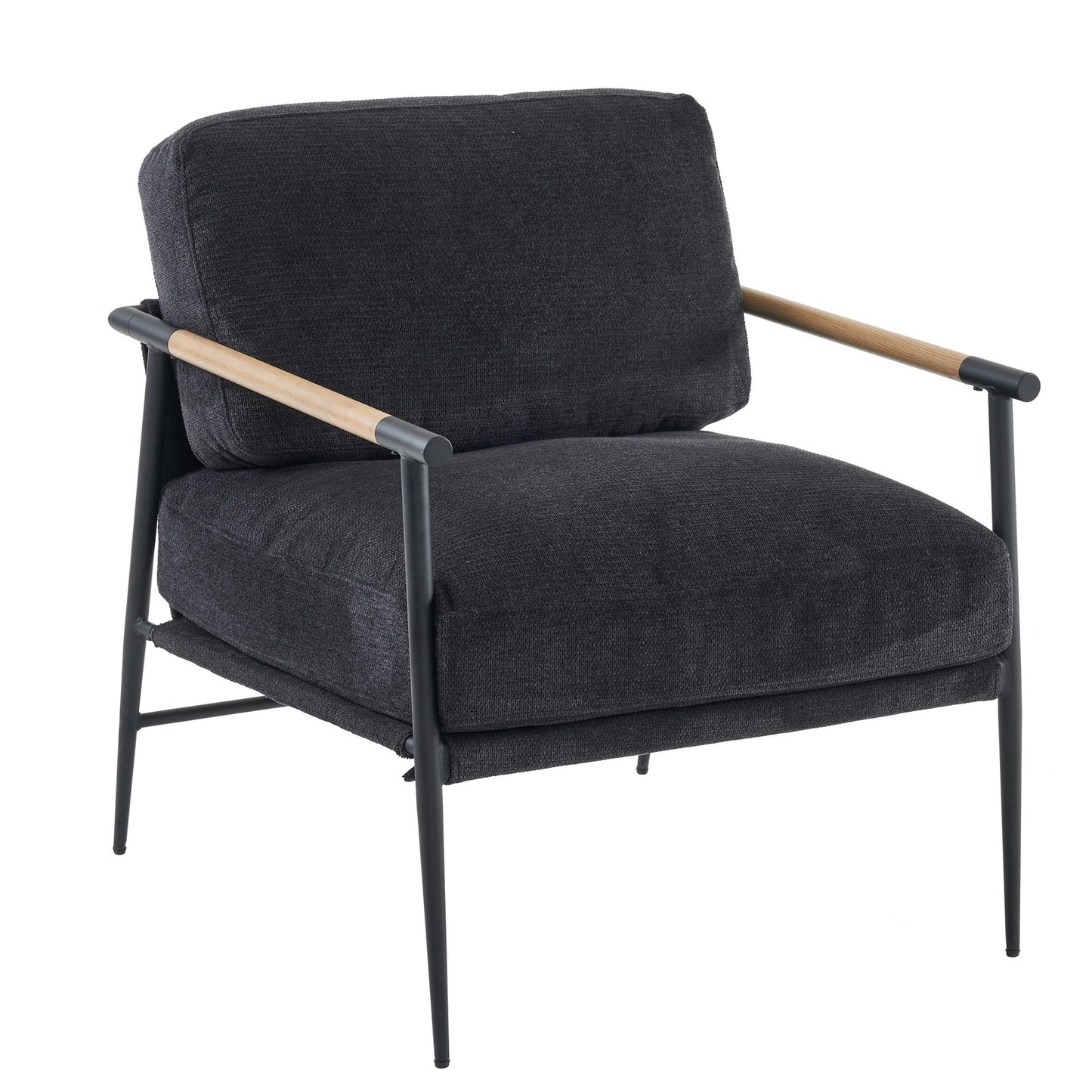 Leisure chair lounge chair velvet Black color